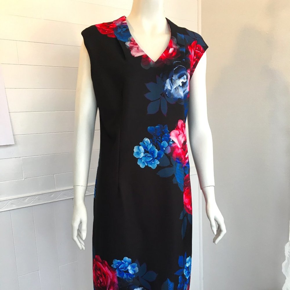 NEW sz 6 SLNY Dress Black/Floral Summer/Cruise 5689